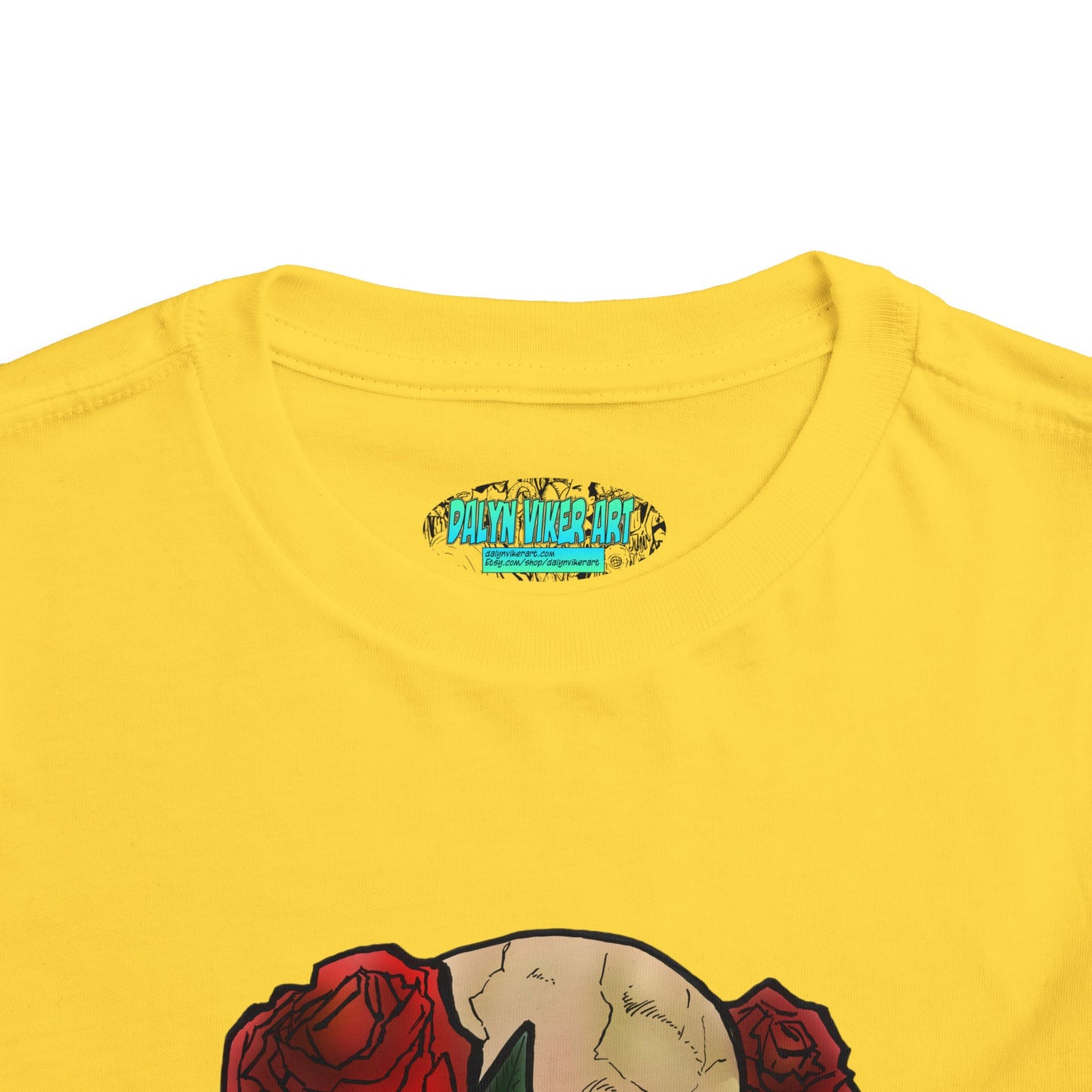 Toddler Tee — Skull with Red Roses Graphic