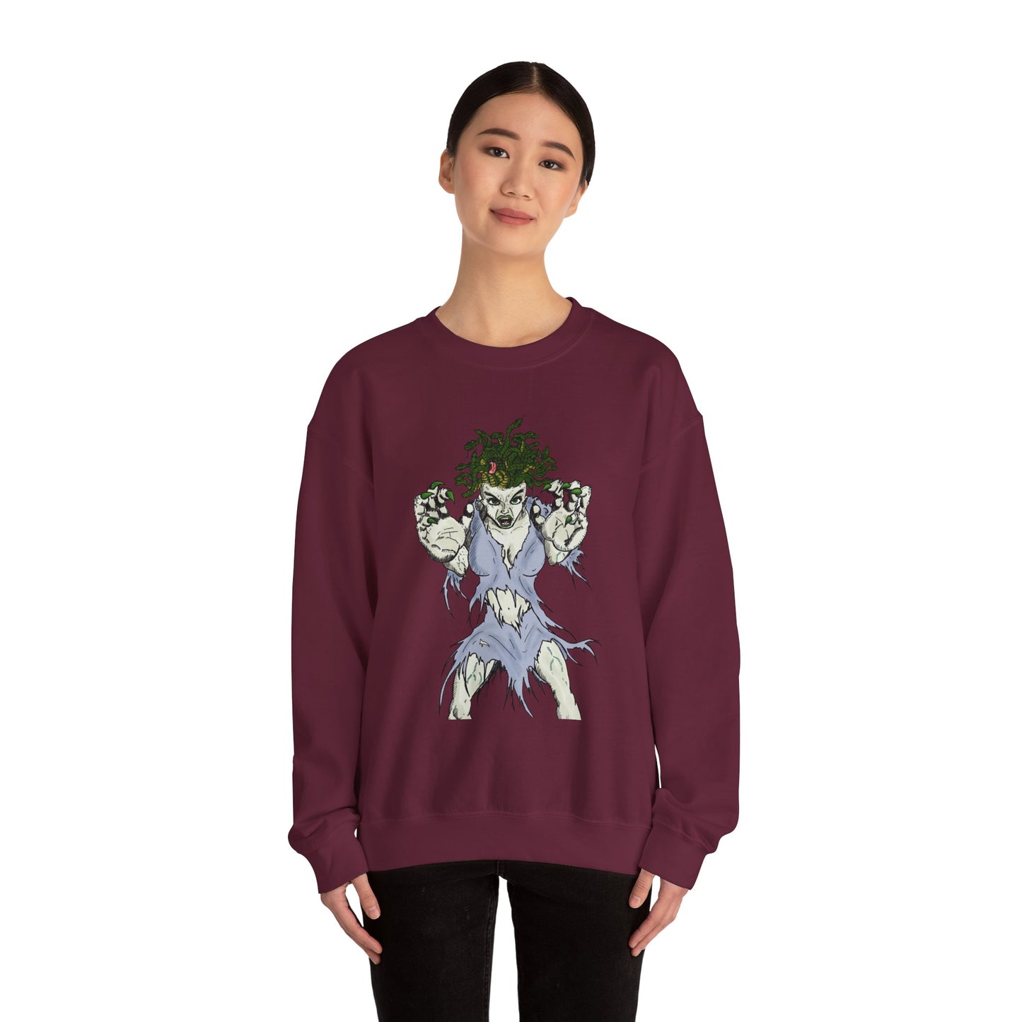 Medusa Inspired Unisex Heavy Blend Crewneck Sweatshirt