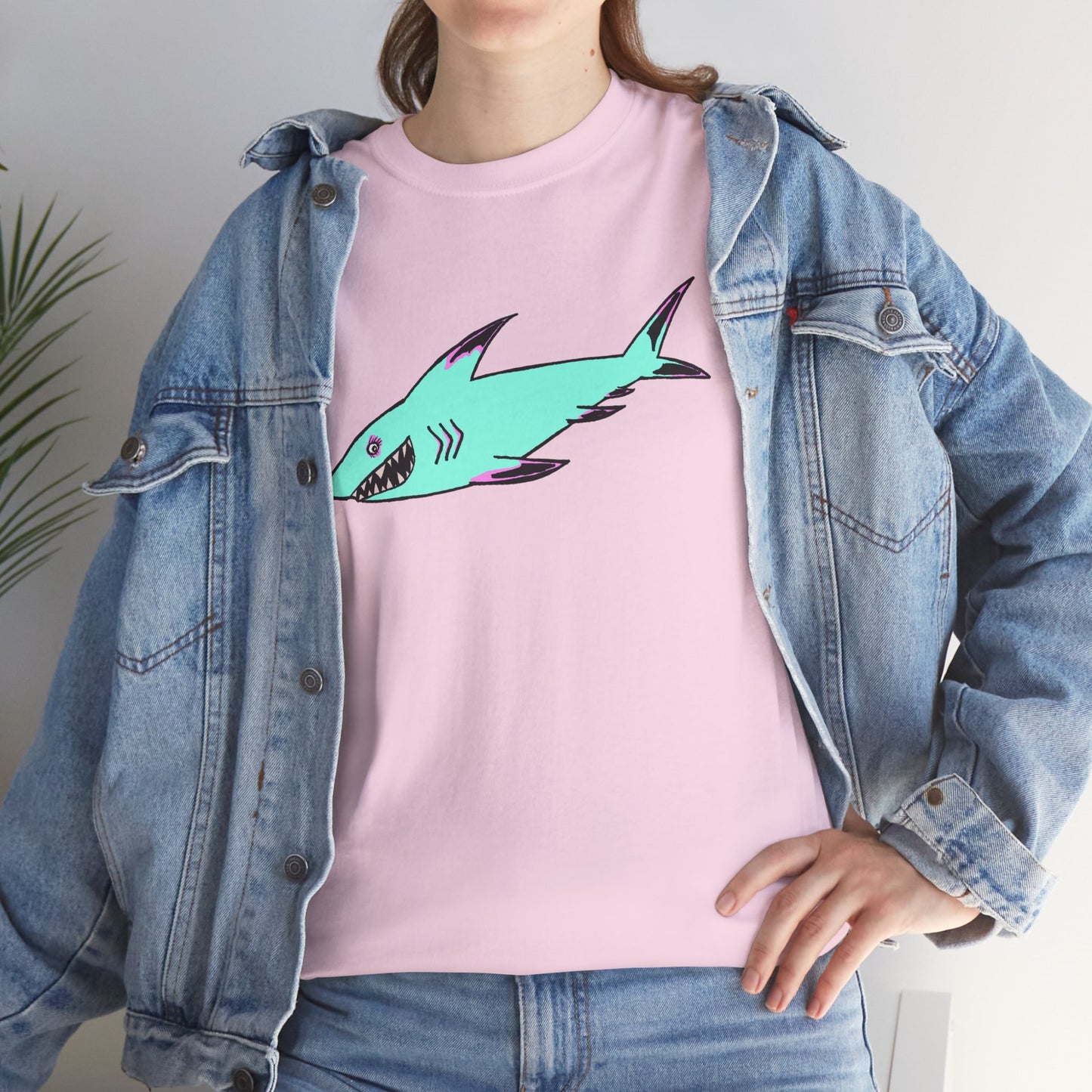 Cool Shark Graphic Unisex Heavy Cotton Tee, Ocean Lover Shirt, Beachwear, Casual Everyday Tee, Gift for Sharks Fans