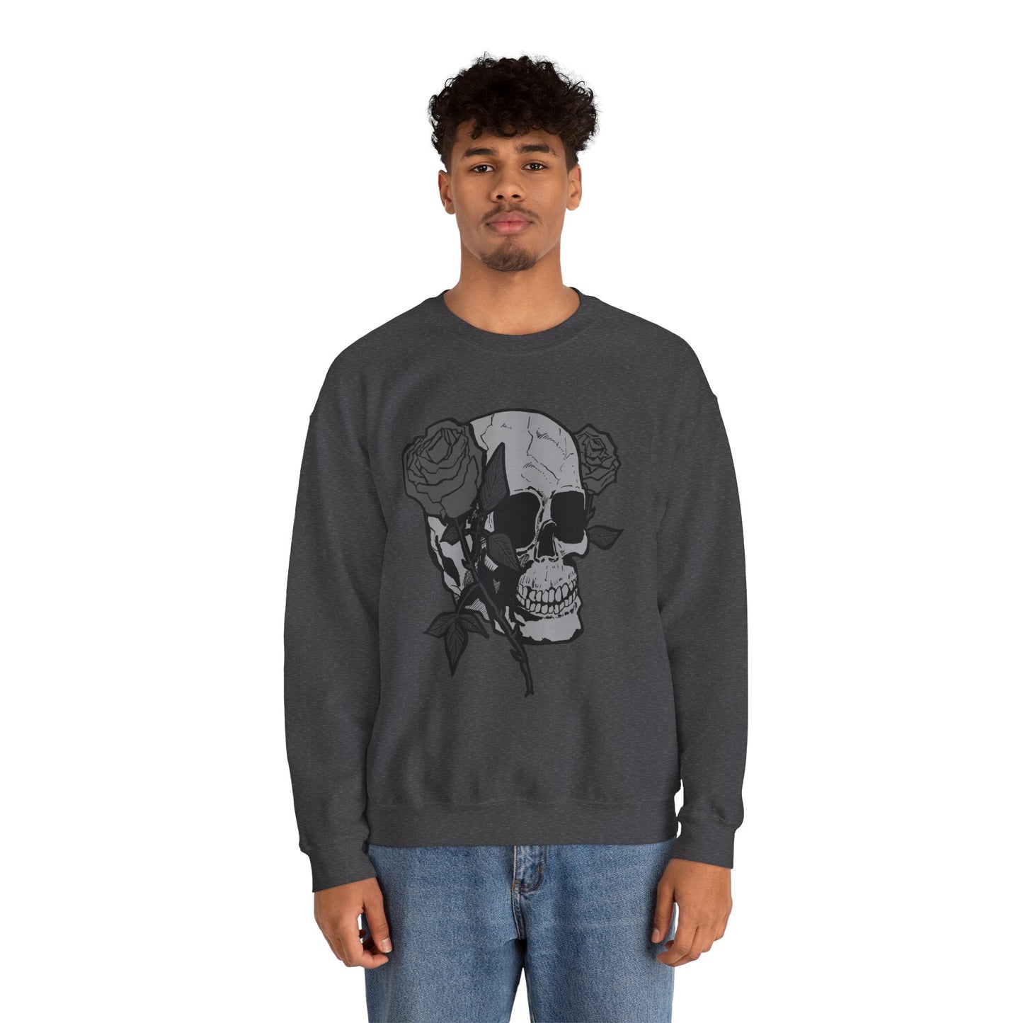 Skull and Roses Crewneck Sweatshirt - Unisex Heavy Blend™