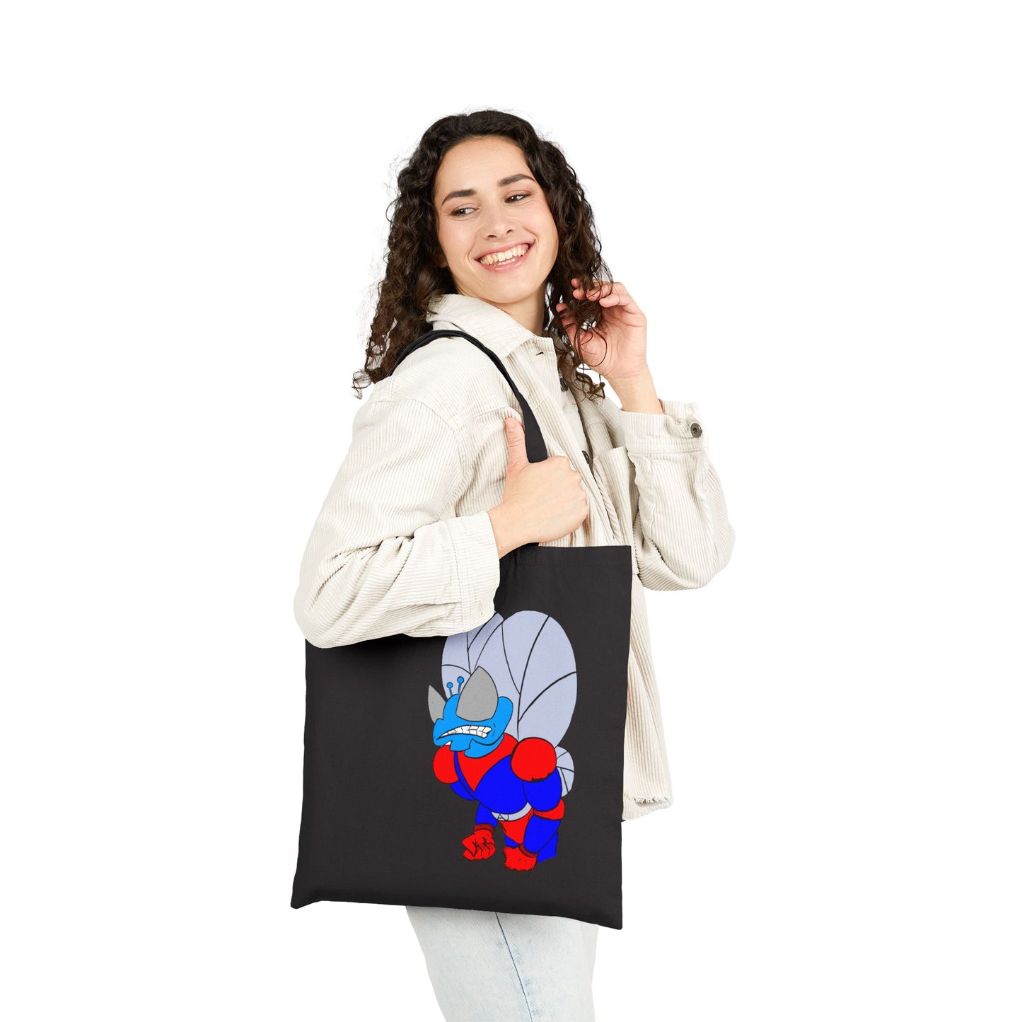The Astounding Astro-Fly Illustration Tote Bag - Eco Canvas Grocery & Book Bag