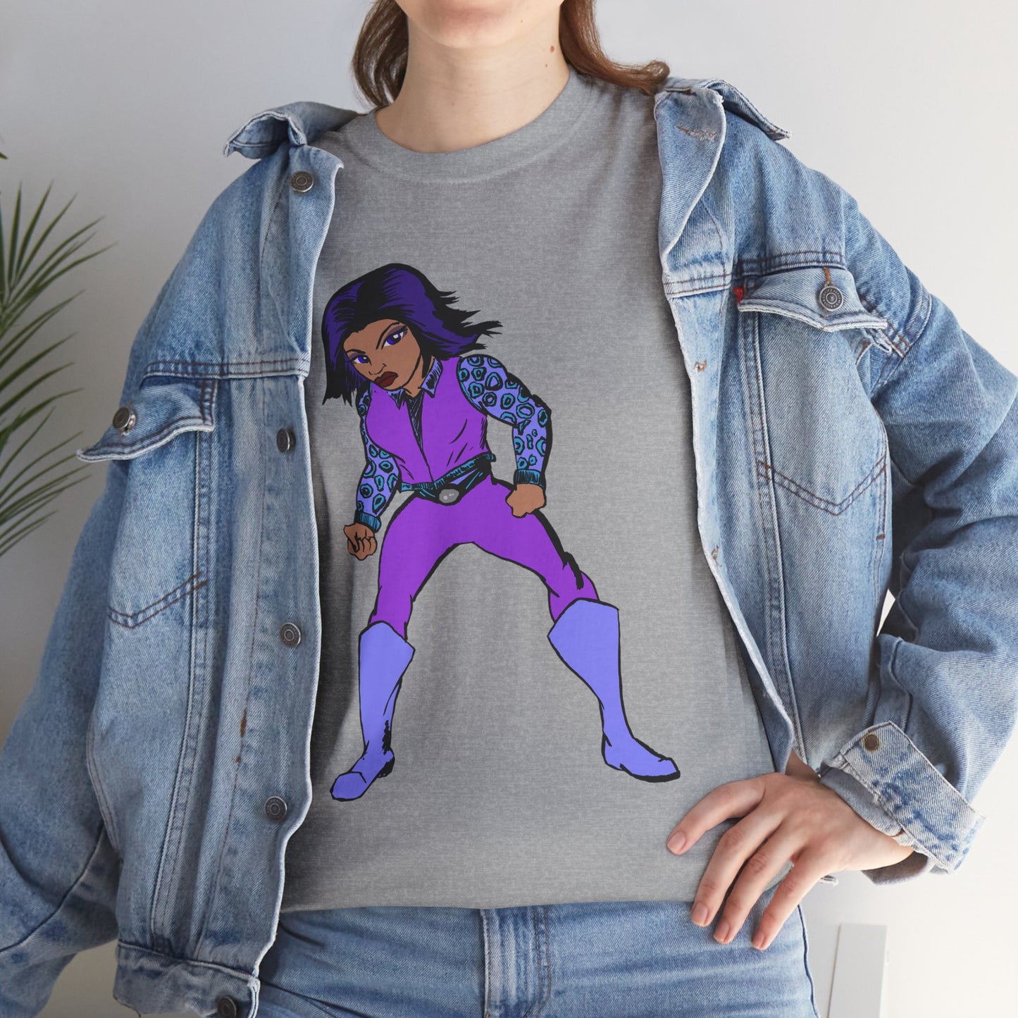 Retro Cartoon Hero Woman Character Unisex Heavy Cotton Tee, Vintage Graphic Tee, Fun T-Shirt, Gift for Fans, Casual Wear, Everyday Tee