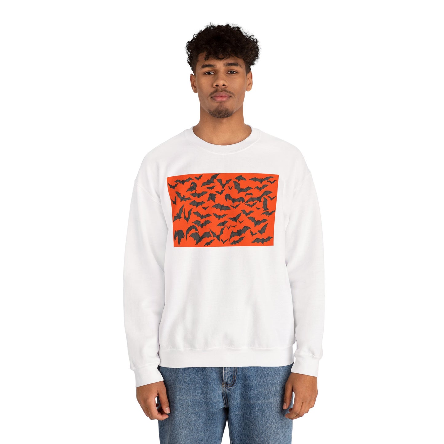 Halloween Bat Print Crewneck Sweatshirt