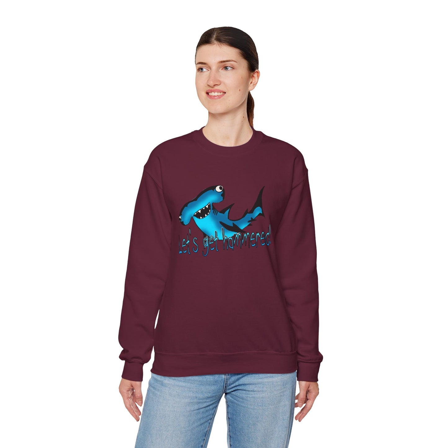 Harley Hammerhead Playful Shark Sweatshirt - 'Let's Get Hammered' Crewneck