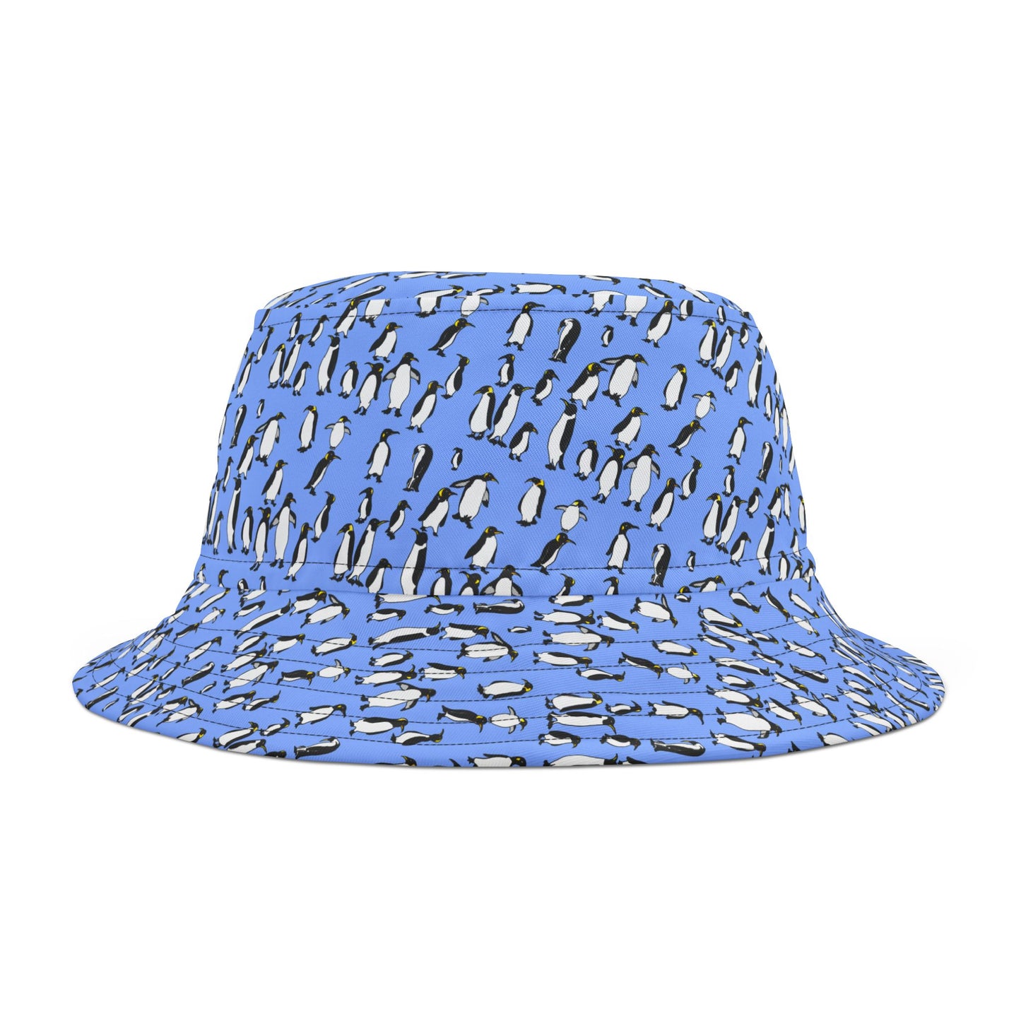Penguin Print Bucket Hat, AOP Hat for Summer, Trendy Beach Hat, Fun Gift for Animal Lovers, Unique Gift for Adventurers
