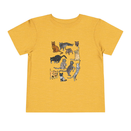 Toddler Tee — Playful Cat Pack Graphic Shirt for Kids