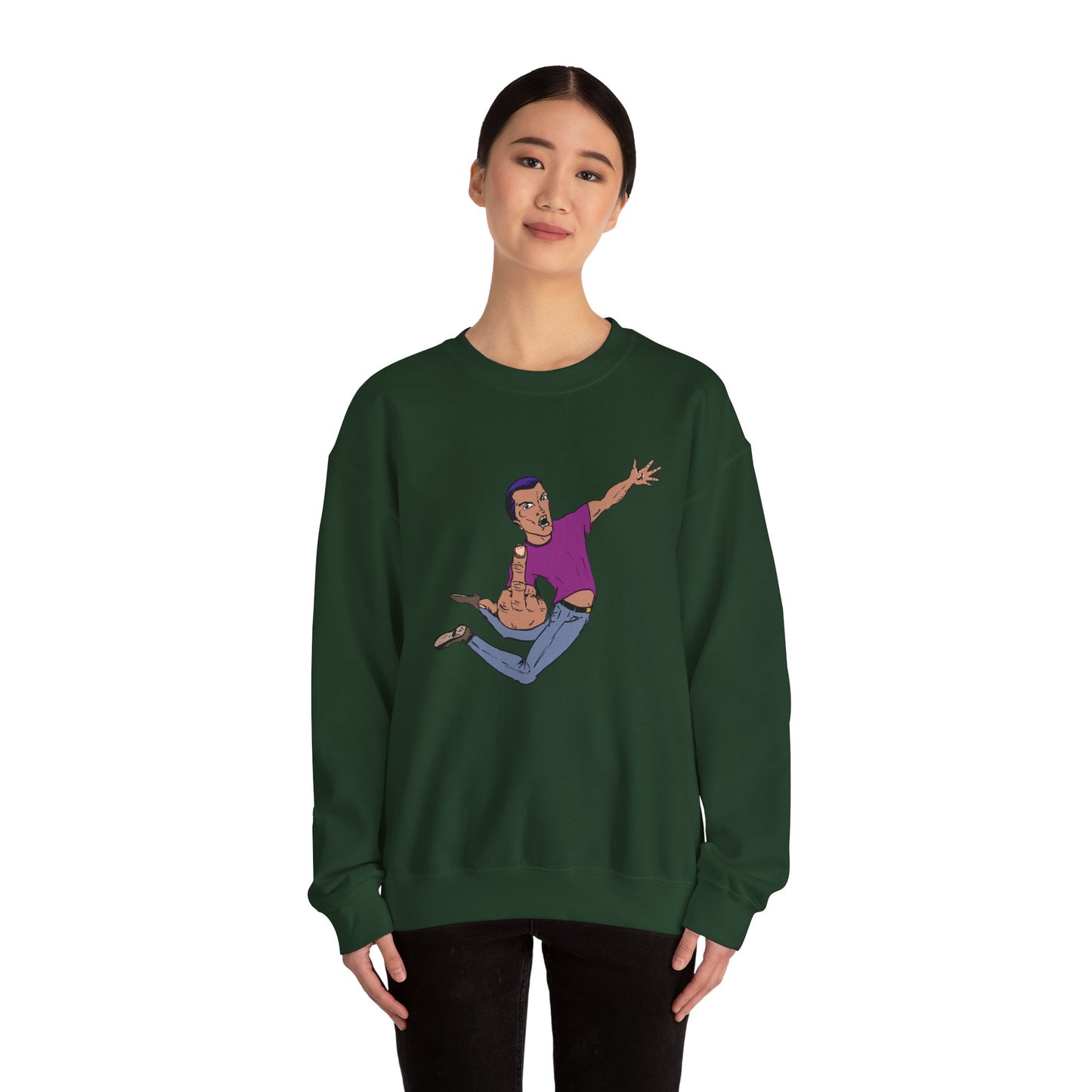 Flying Eff Dynamic Cartoon Character Crewneck Sweatshirt