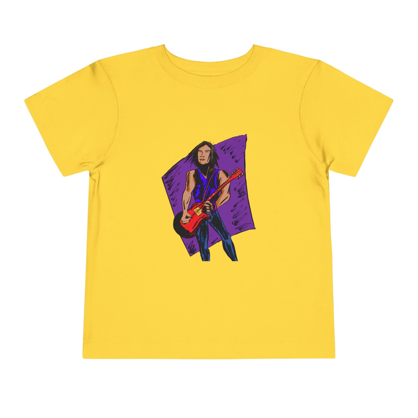 Toddler Tee — Rock Star Guitarist Graphic Kids Shirt