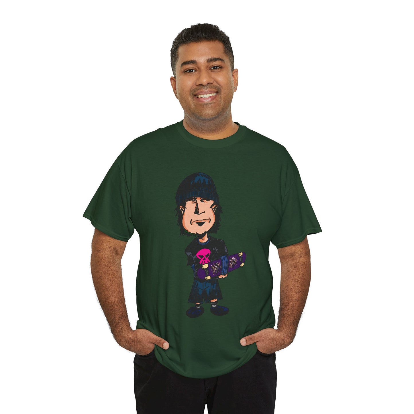 Rude Skater Dude - Skate Punk - Skater Kid Cartoon T‑Shirt — Cute Skateboarder Graphic Tee