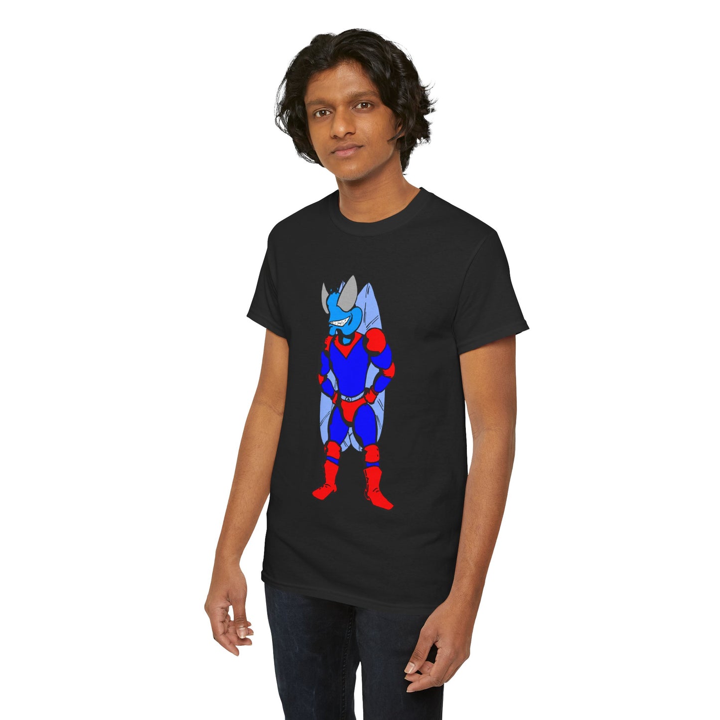 Astro-Fly Hero Graphic Tee - Blue & Red Superhero T-Shirt