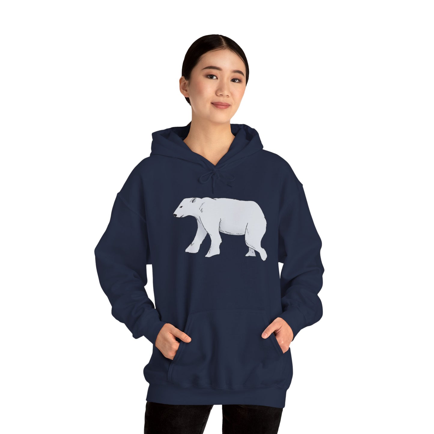 Cozy Polar Bear Hoodie - Warm Winter Fashion, Unisex Sweatshirt, Gift for Animal Lovers, Perfect for Cold Days, Cute Outdoor Wear