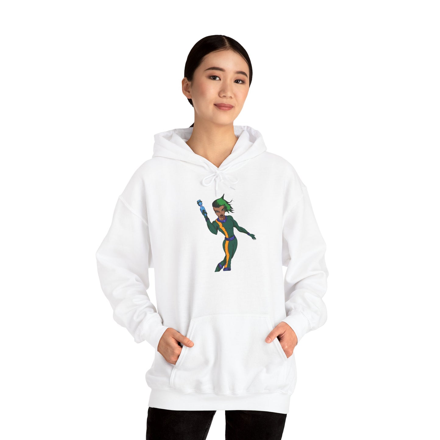 Funky Retro Space Warrior Hoodie - Unisex Heavy Blend™ Hooded Sweatshirt, Cozy Trendy Pullover, Perfect Gift for Dance Lovers, Party Vibes, [...]