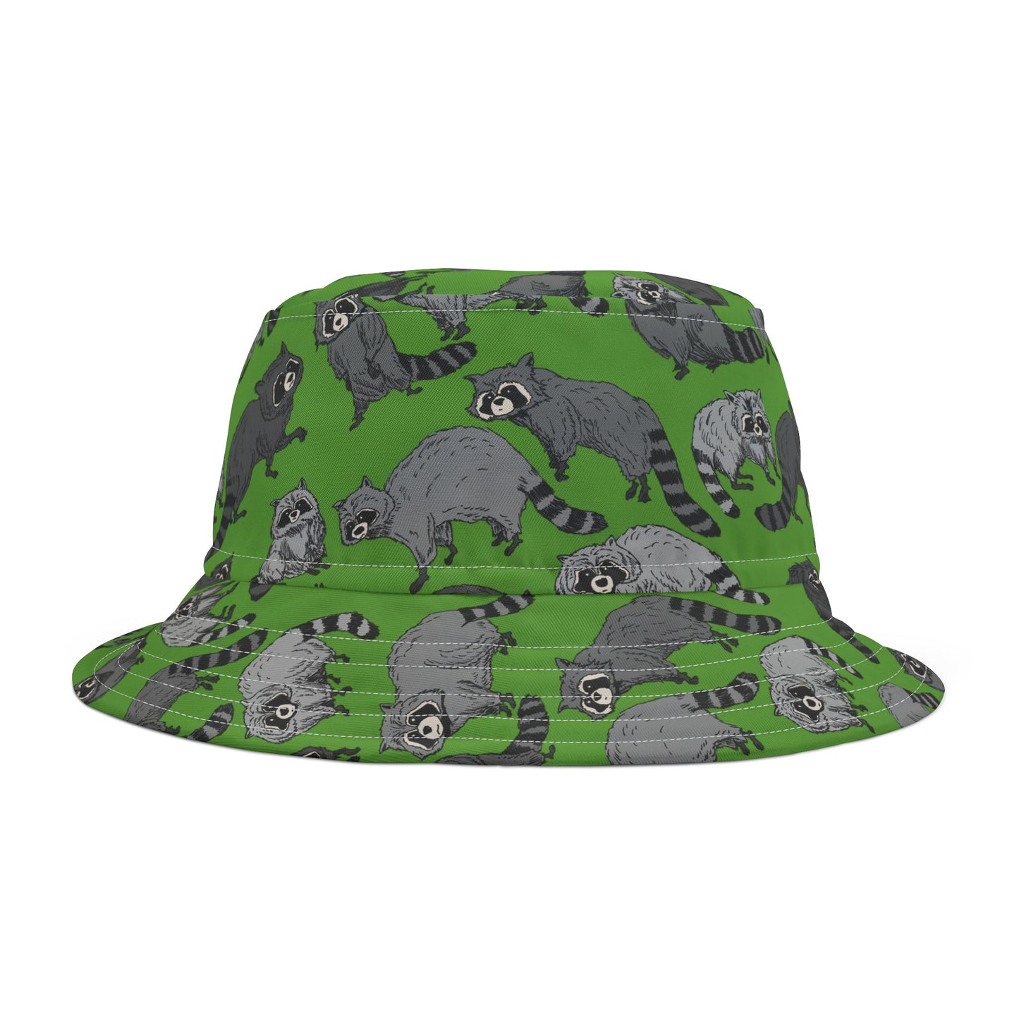 Raccoon Print Bucket Hat, Fun Outdoor Accessories, Gifts for Animal Lovers, Summer Fashion, Eco-Friendly Headwear