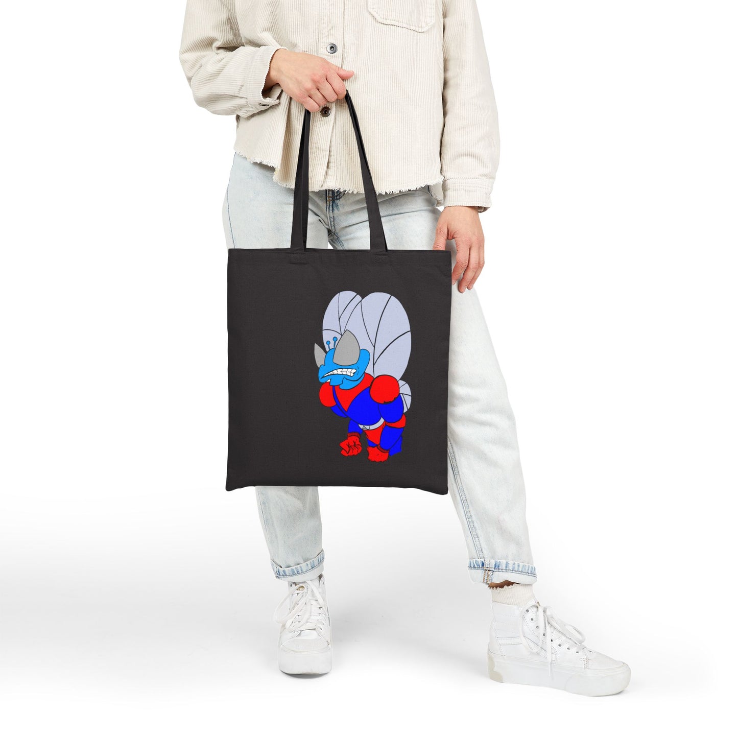 The Astounding Astro-Fly Illustration Tote Bag - Eco Canvas Grocery & Book Bag