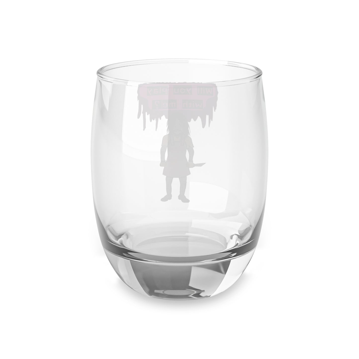 Playful Horror Whiskey Glass for Fans, Unique Gift for Gamers, Funny Barware, Halloween Decor, Whiskey Lover's Accessory