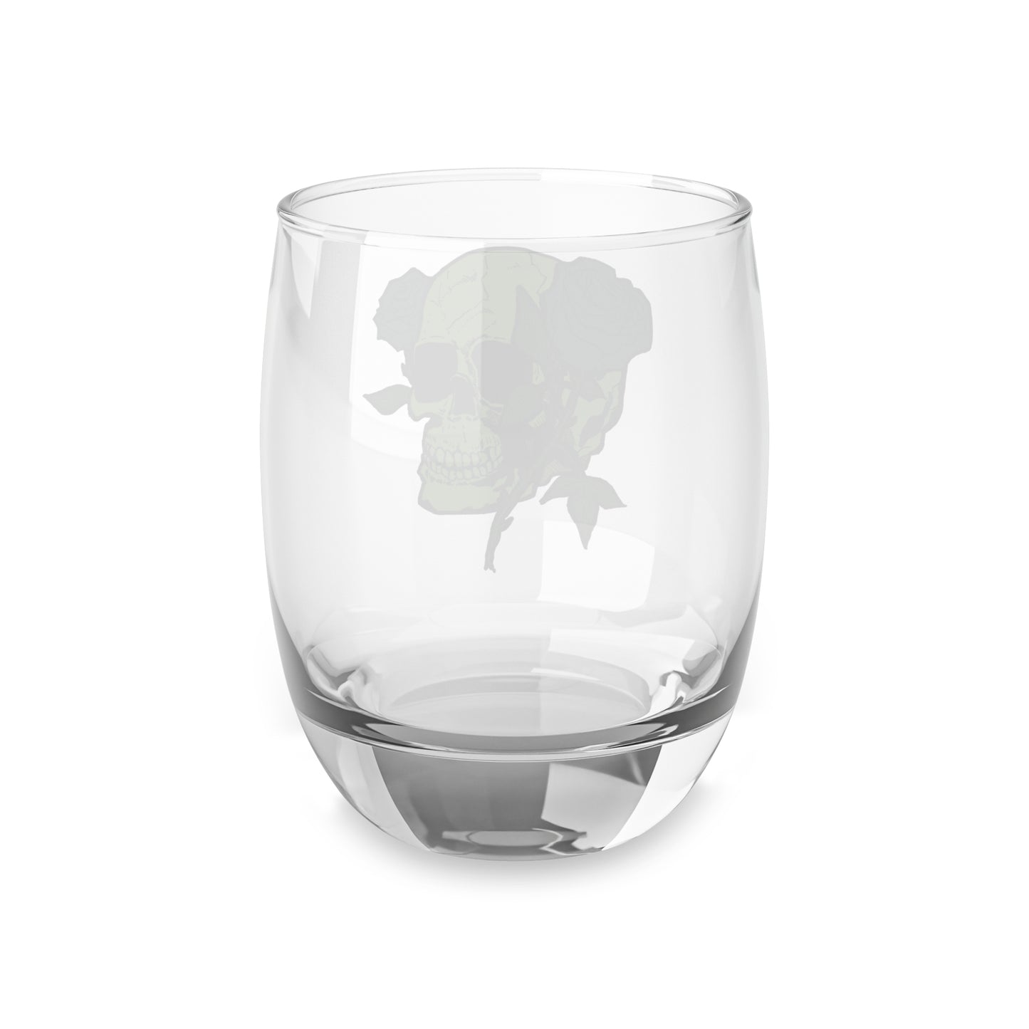 Decorative Skull and Rose(greens) Whiskey Glass - Unique Barware Gift