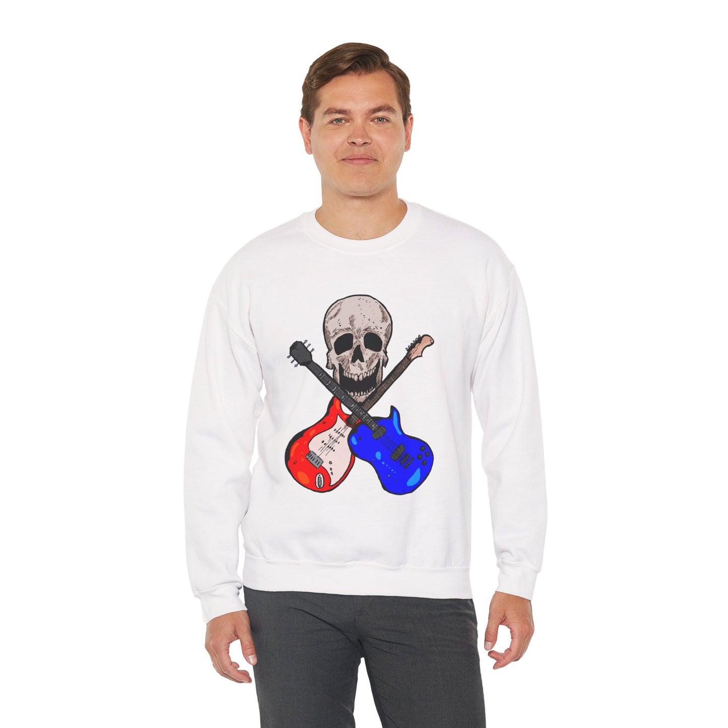 Skull and Guitar Crewneck Sweatshirt