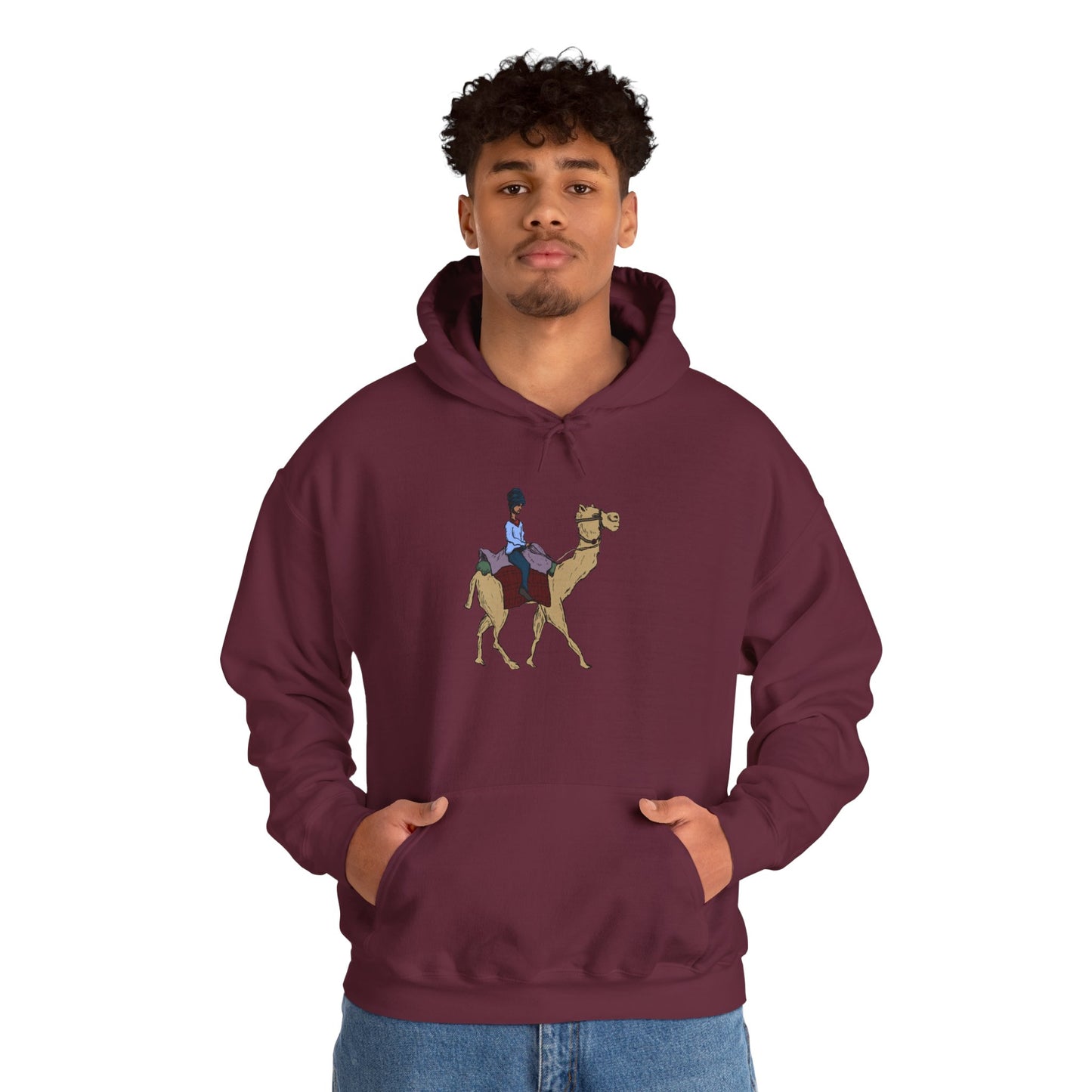 Camel Ride Hoodie, Cozy Unisex Pullover Sweatshirt, Fun Animal Lover Gift, Perfect for Travel & Adventure Enthusiasts