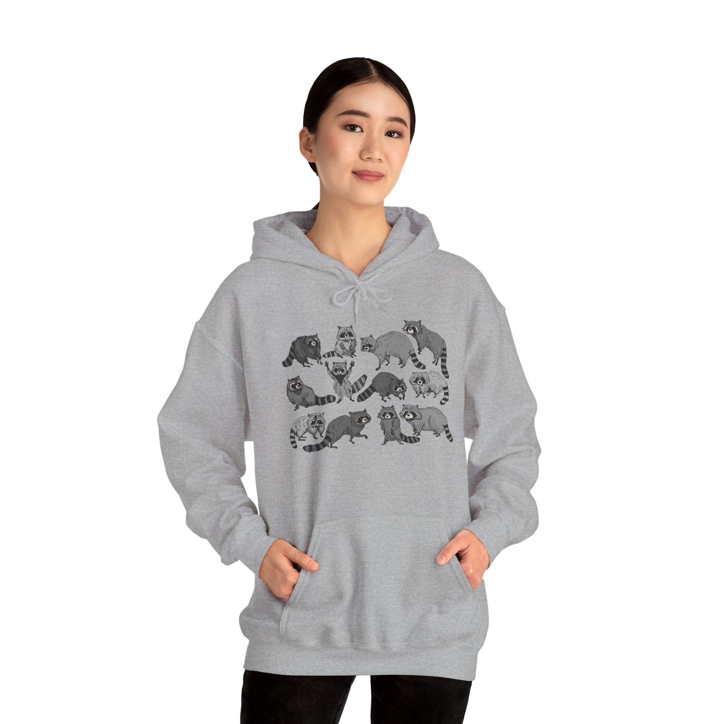 Cute Raccoons Hoodie, Cozy Unisex Sweatshirt, Perfect Gift for Pet Lovers, Casual Wear, Fun Fashion