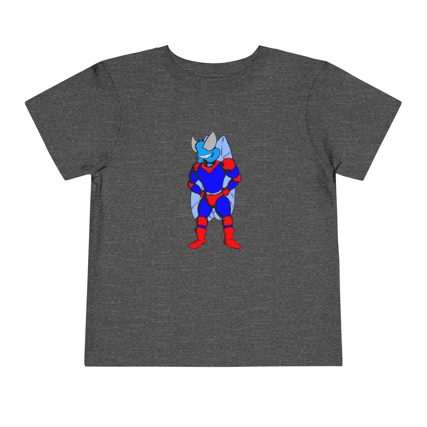 Astro-Fly Toddler Tee — Brave Blue Superhero Bug Graphic
