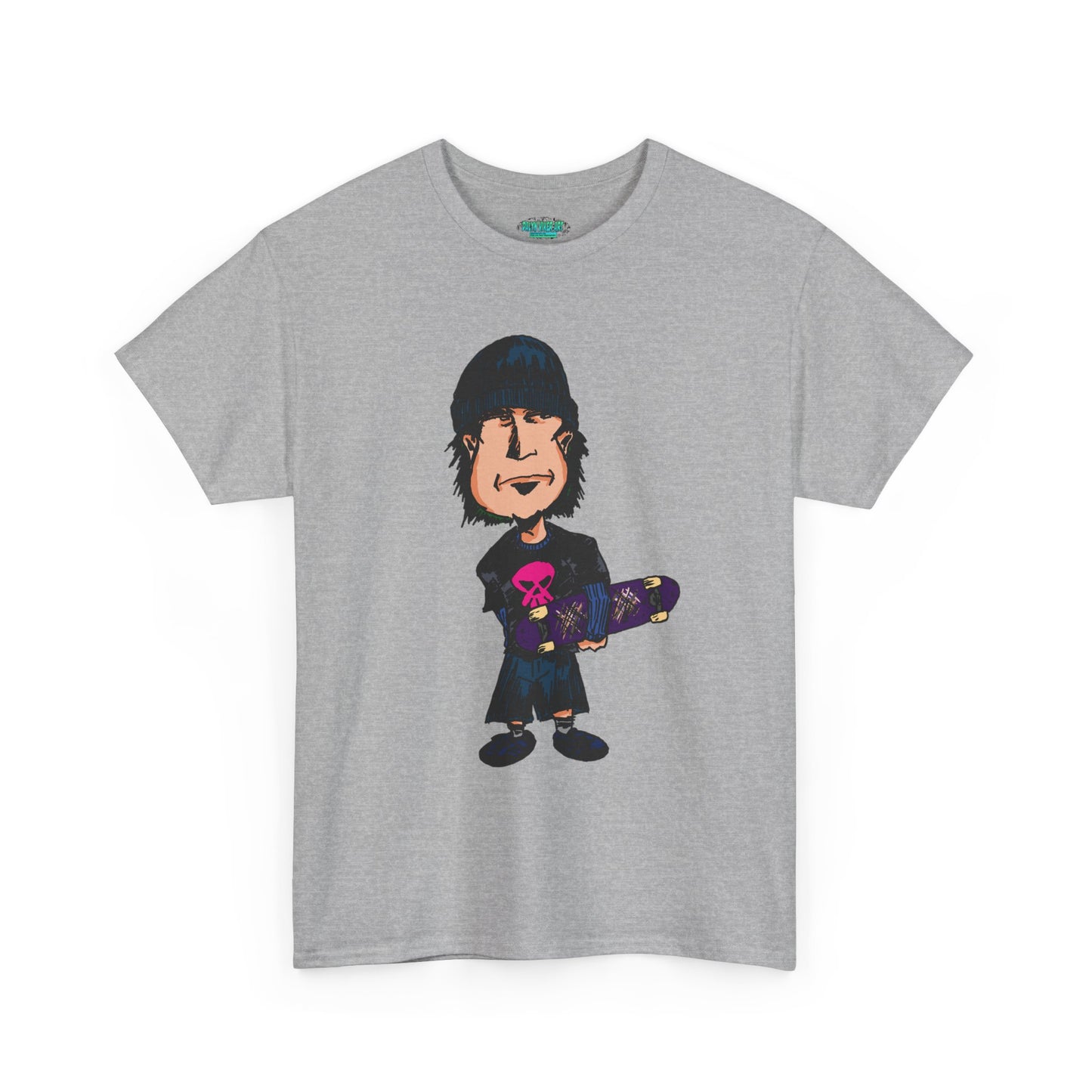 Rude Skater Dude - Skate Punk - Skater Kid Cartoon T‑Shirt — Cute Skateboarder Graphic Tee