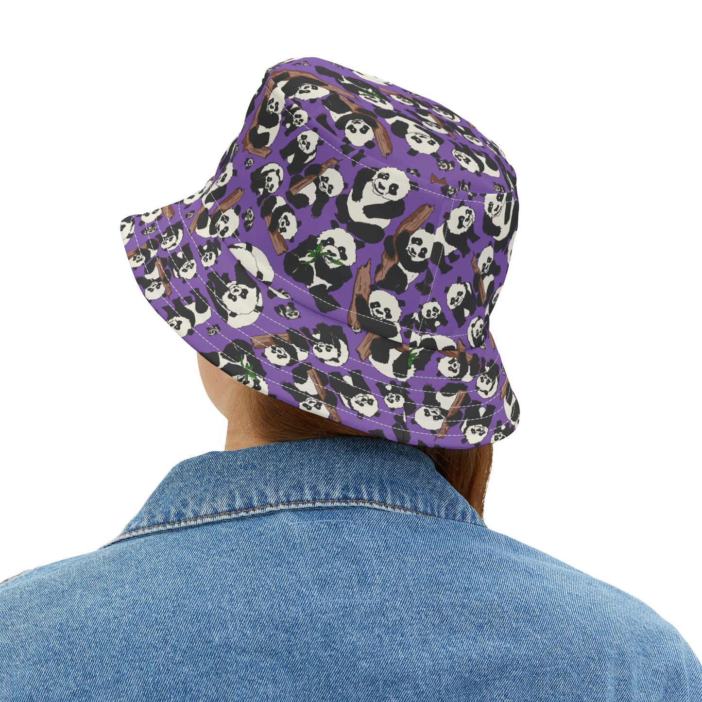 Panda Print Bucket Hat, Trendy Summer Hat, Cute Outdoor Accessory, Unique Gift, Vacation Hat, Festival Headwear