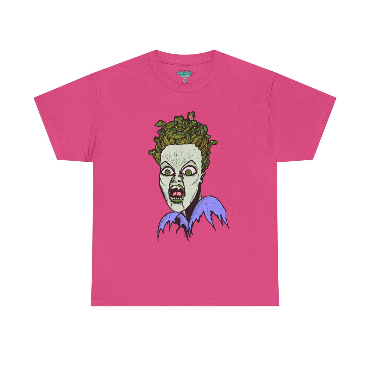 Spooky Medusa Unisex Heavy Cotton Tee - Perfect for Halloween, Horror Fans, Casual Wear, Party Outfits, Graphic Tees