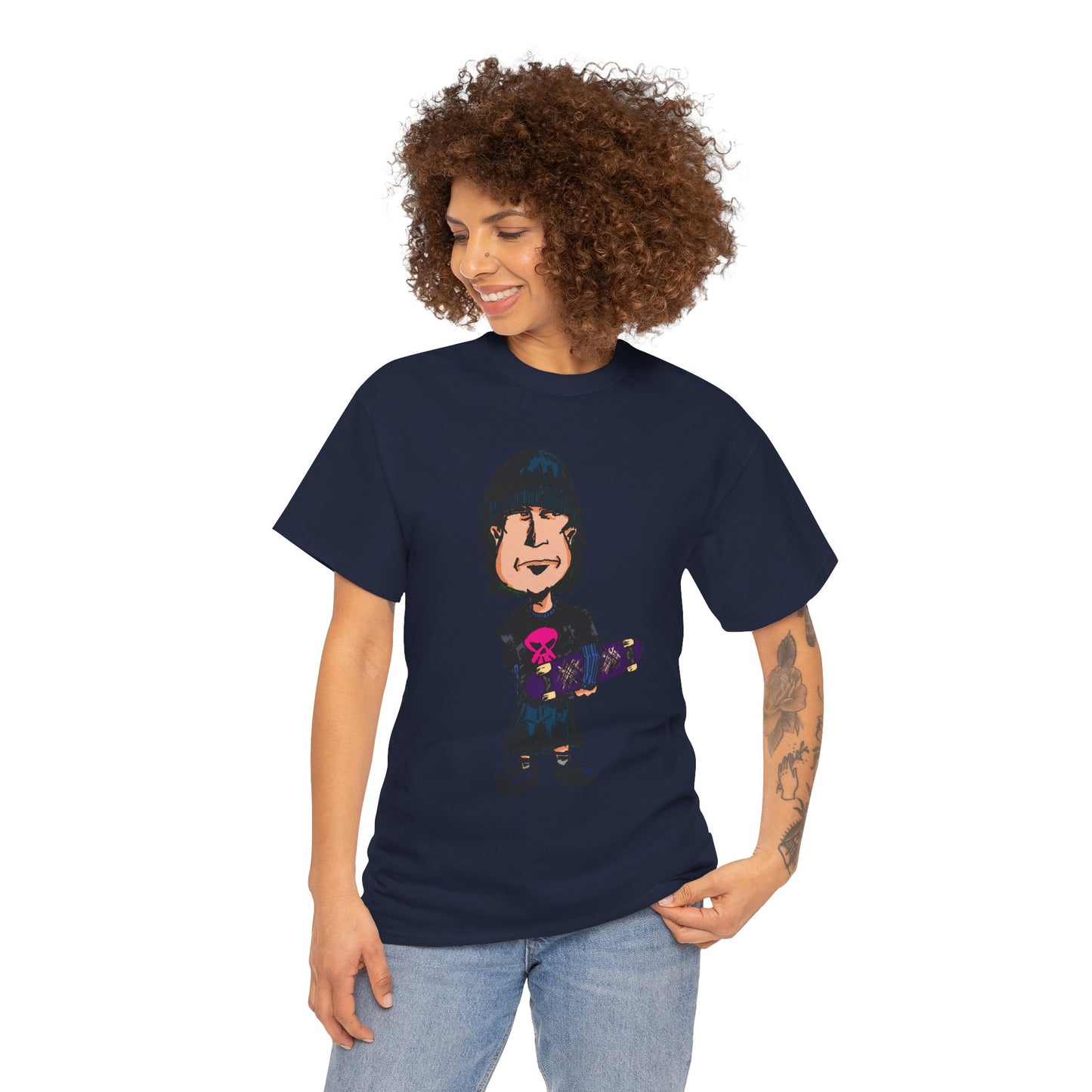 Rude Skater Dude - Skate Punk - Skater Kid Cartoon T‑Shirt — Cute Skateboarder Graphic Tee