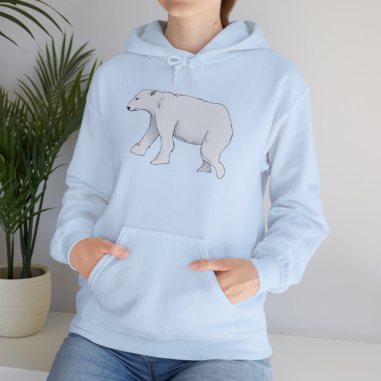 Cozy Polar Bear Hoodie - Warm Winter Fashion, Unisex Sweatshirt, Gift for Animal Lovers, Perfect for Cold Days, Cute Outdoor Wear