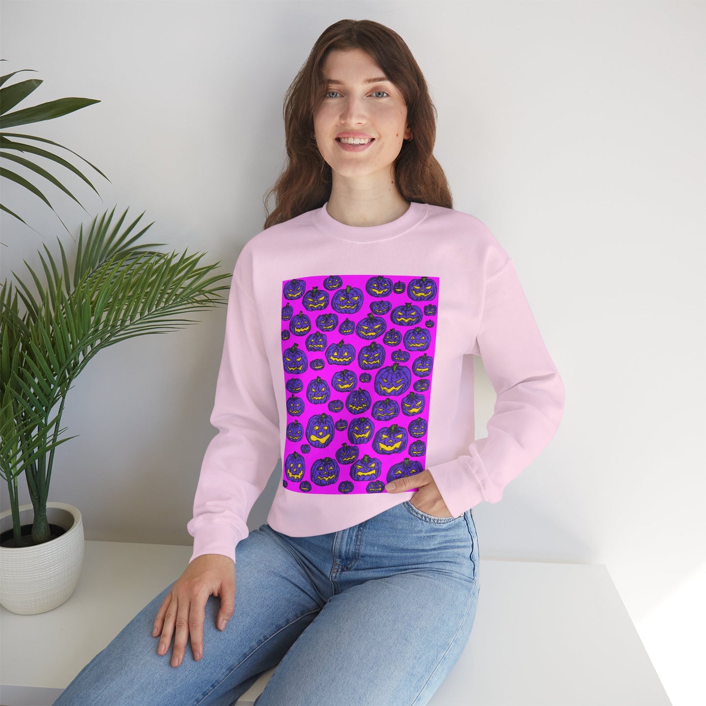 Halloween Pumpkin Crewneck Sweatshirt