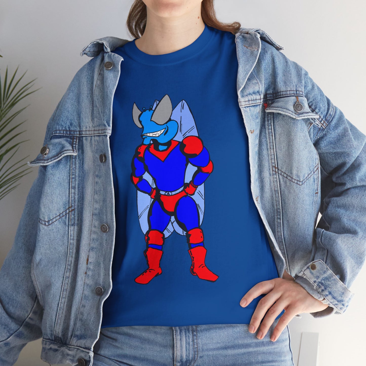 Astro-Fly Hero Graphic Tee - Blue & Red Superhero T-Shirt
