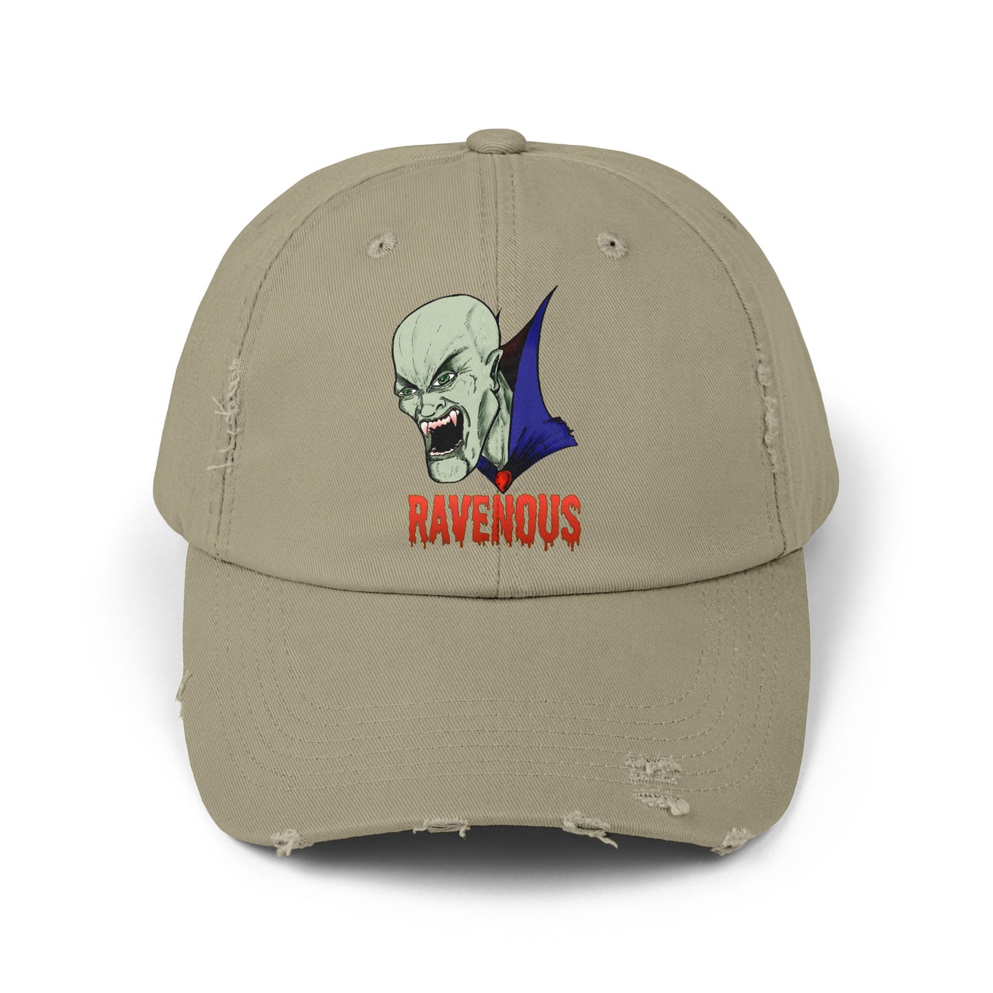 Distressed Cap Ravenous Bloodthirsty Vampire Gothic Horror