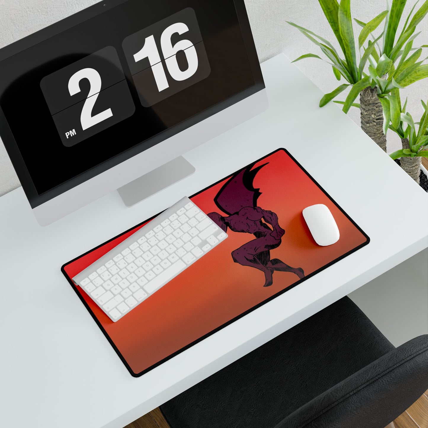 Demonic Desk Mat – Red Gradient Gaming Mouse Pad and Card Playing Mat