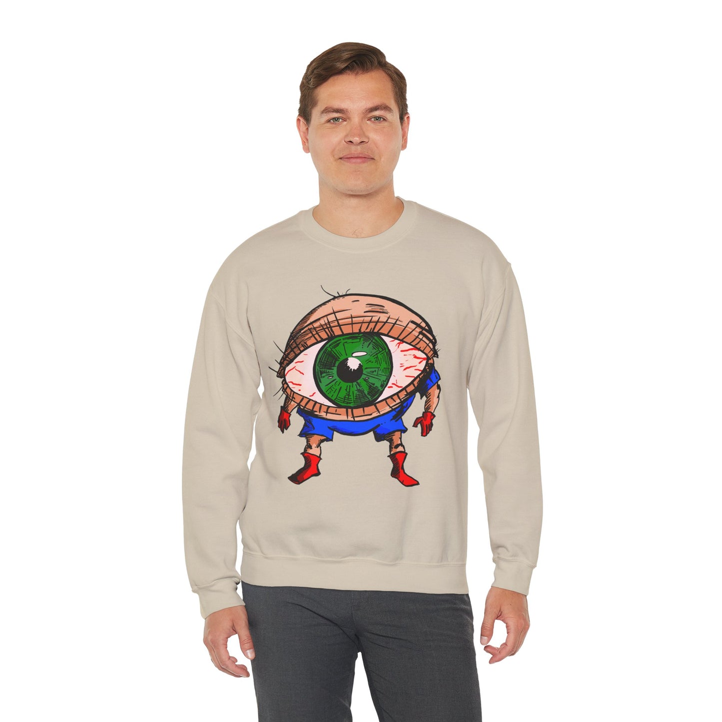 Terrif-EYE-ing Unique Cartoon Eye Sweatshirt - Unisex Heavy Blend™