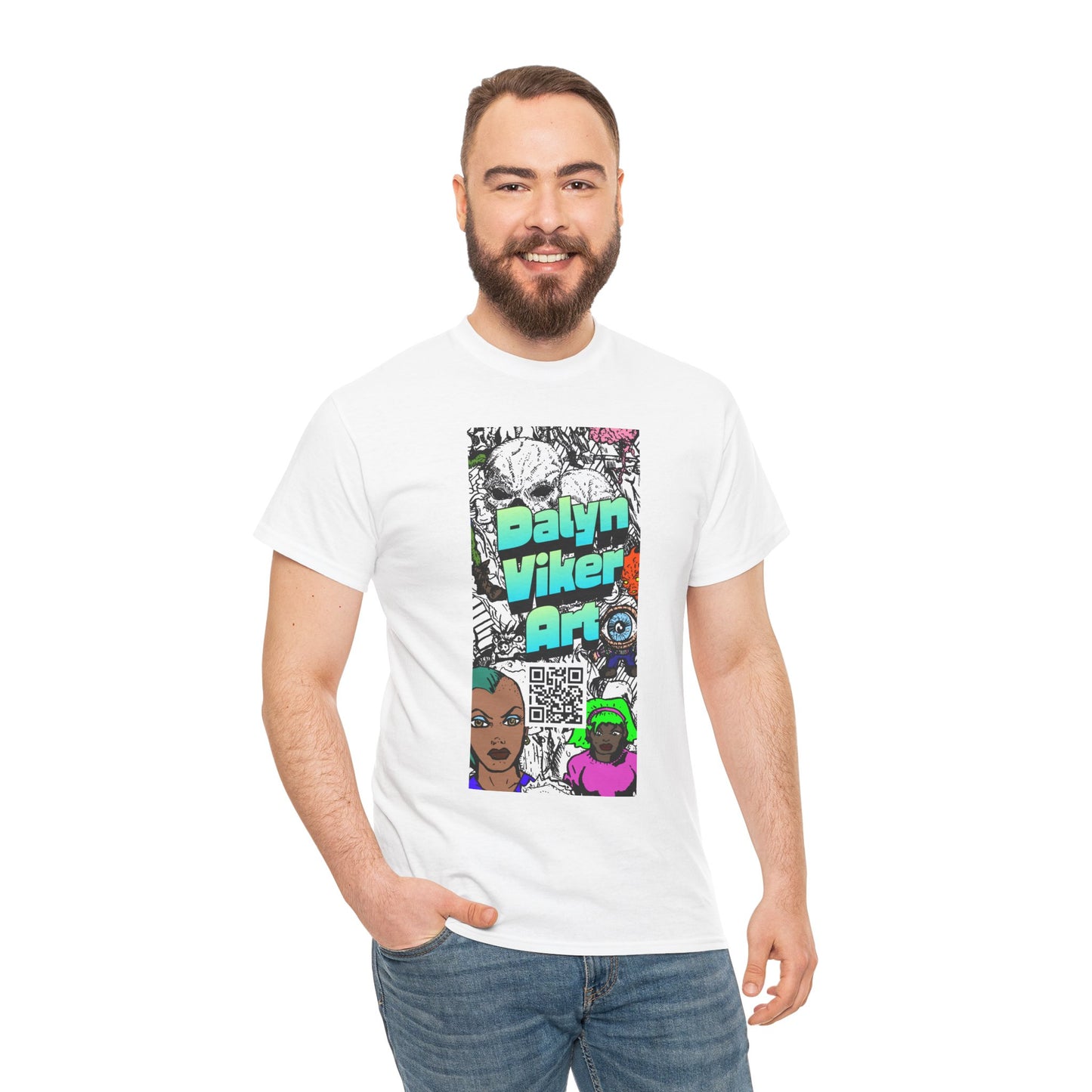 Graphic Art T-Shirt — "Dalyn Viker Art" Vertical Collage Tee