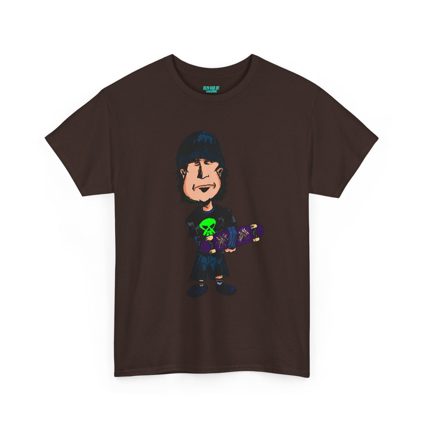 Rude Skater Dude - Skate Punk Cartoon Tee – Boy with Skateboard Graphic Shirt