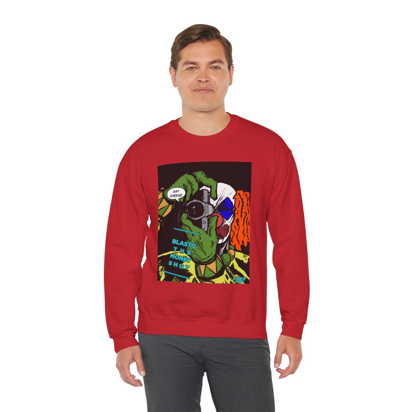 Blasto the Clown Retro Homage Graphic Crewneck Sweatshirt - 'Blast from the Past'