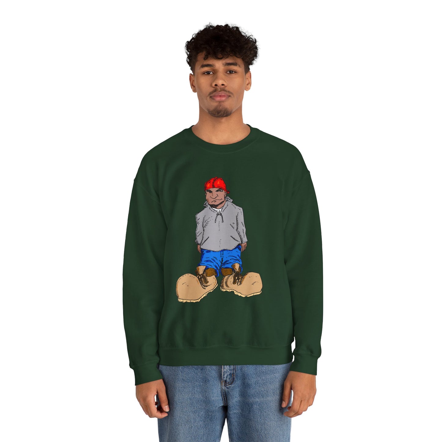 Urban Street Fun Character Boots Art Unisex Crewneck Sweatshirt