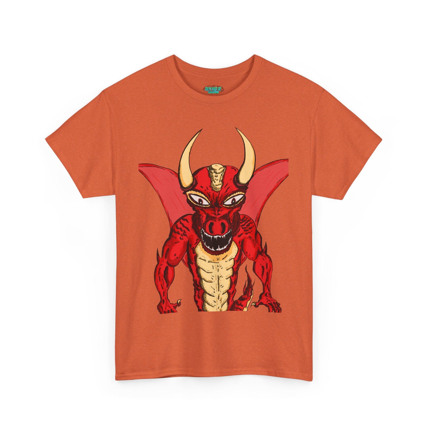 Bold Red Dragon Unisex Heavy Cotton Tee | Graphic Shirt for Anime Fans, Party Wear, Casual Outfit, Gift for Him/Her