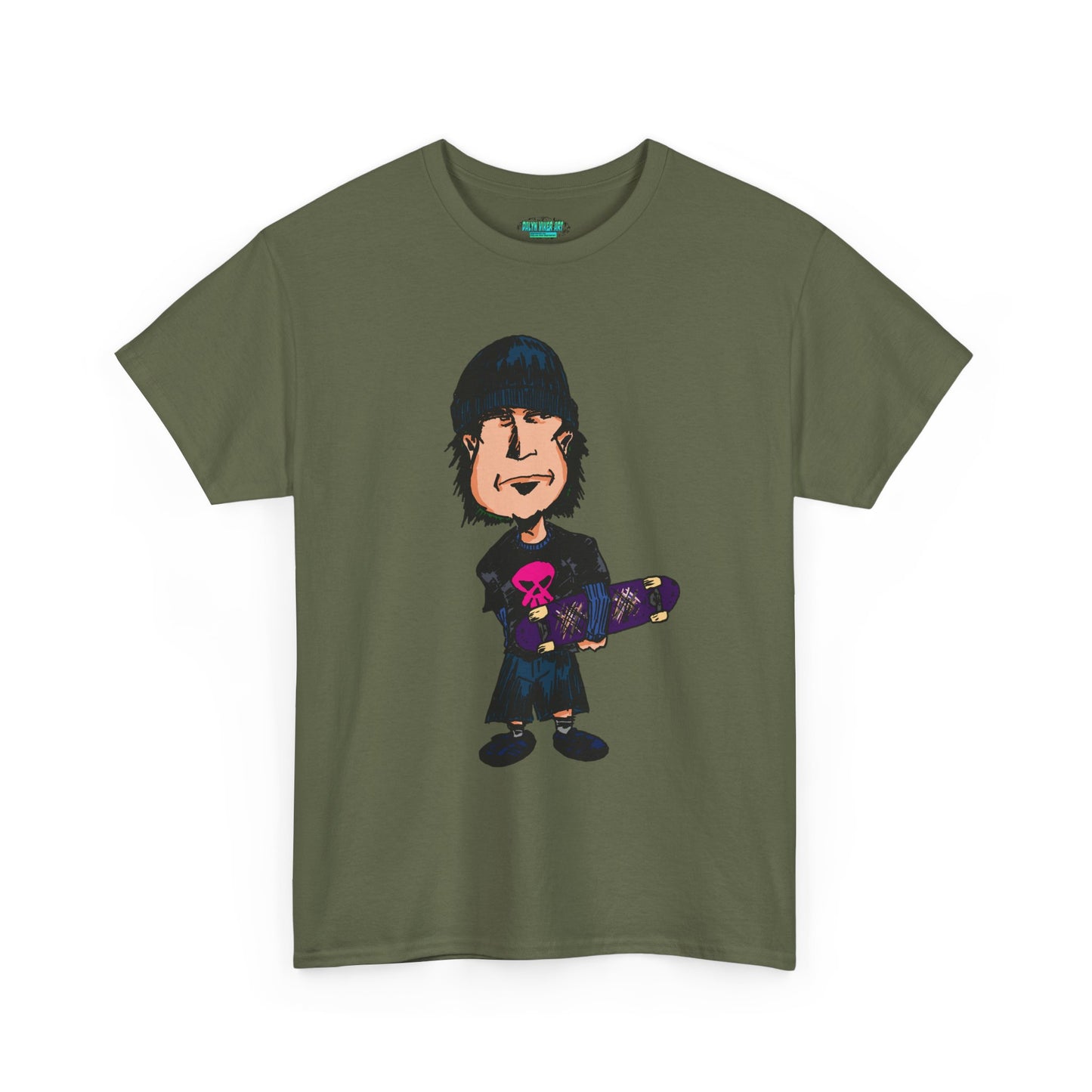 Rude Skater Dude - Skate Punk - Skater Kid Cartoon T‑Shirt — Cute Skateboarder Graphic Tee