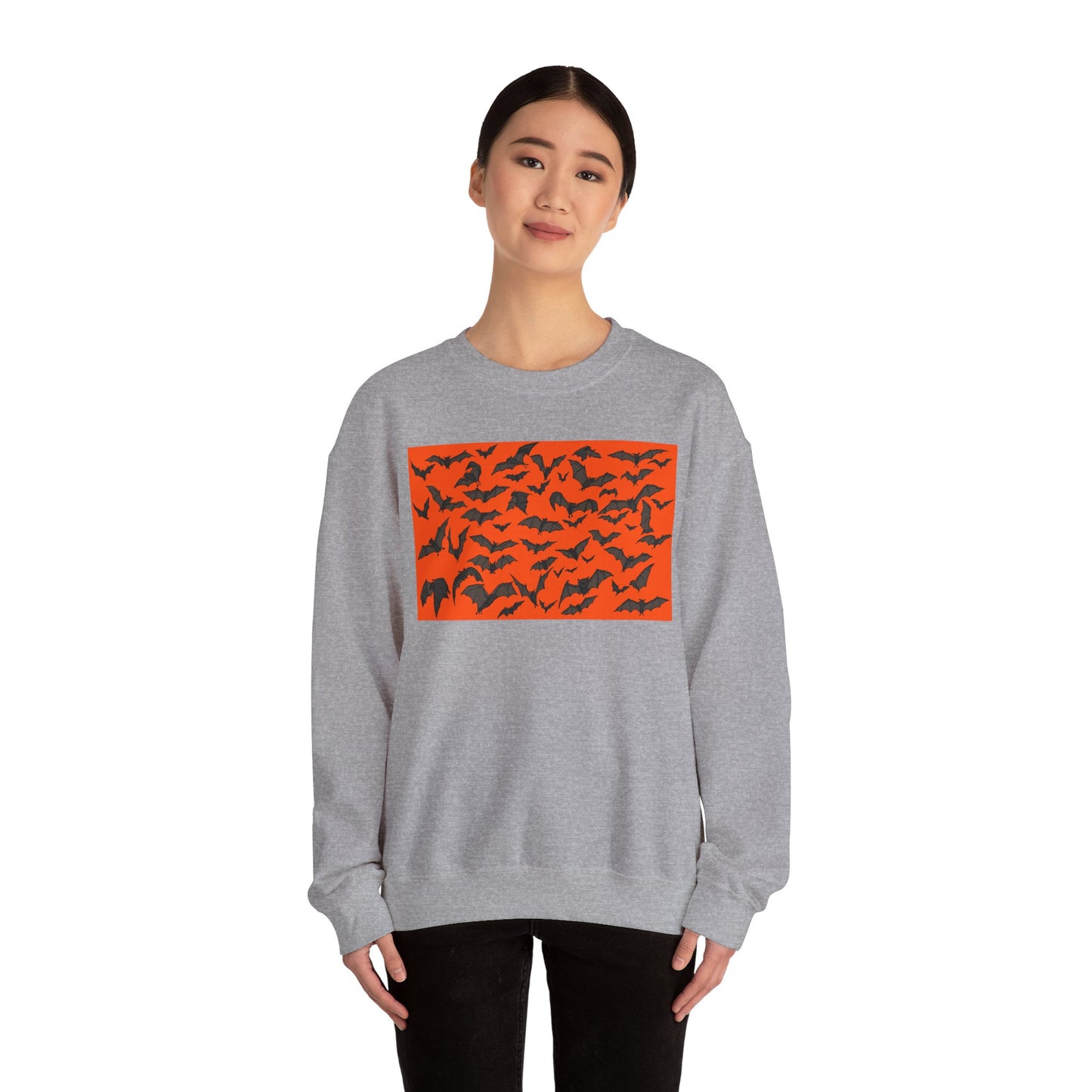 Halloween Bat Print Crewneck Sweatshirt