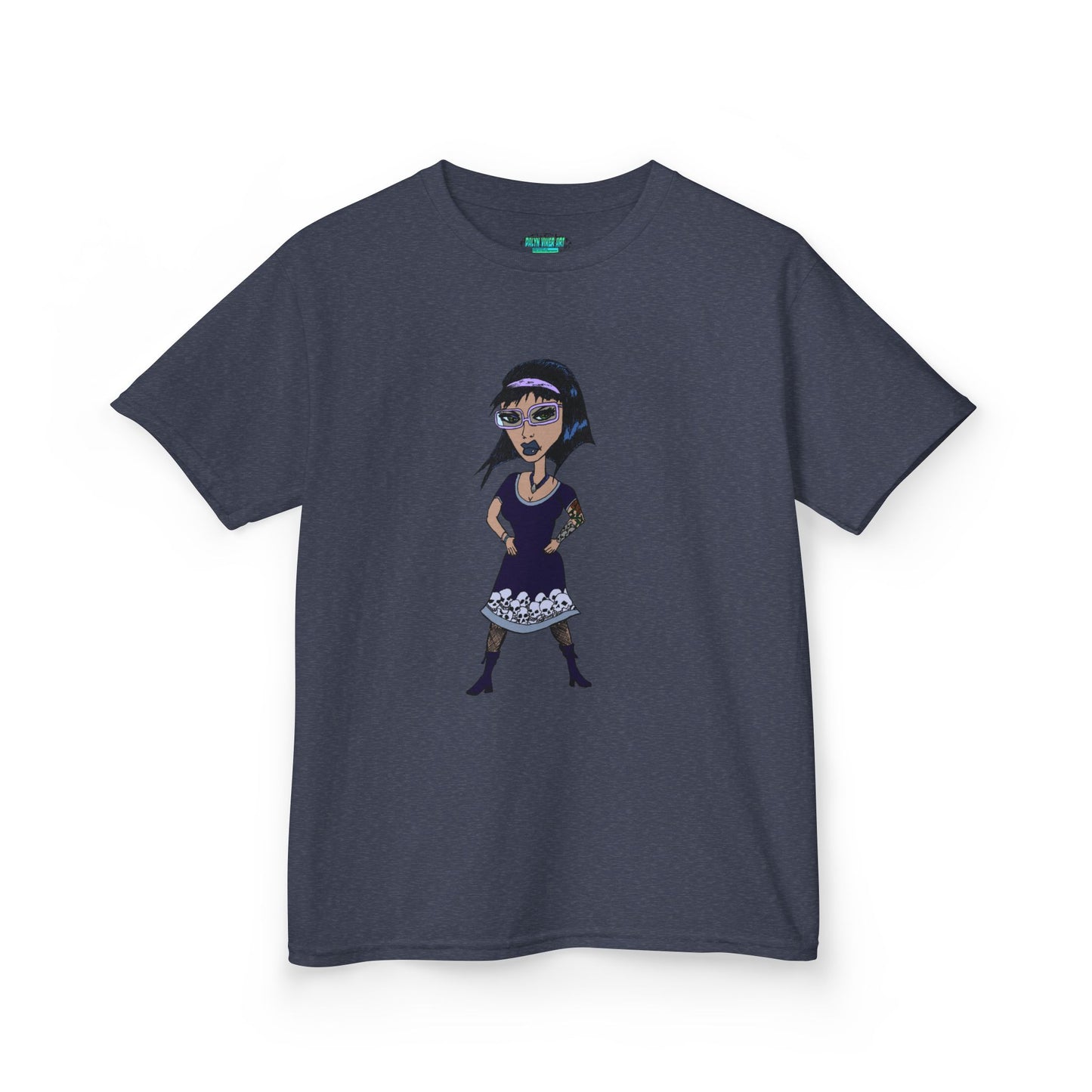 Kids Tee — Vintage Gothic Girl Cartoon Graphic Tee for Children