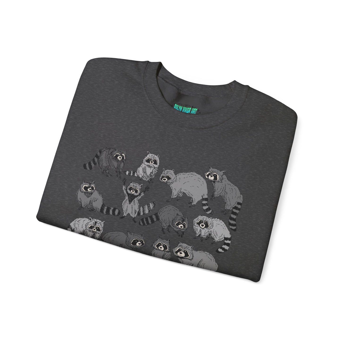 Playful Raccoon Crewneck Sweatshirt - Unisex Heavy Blend