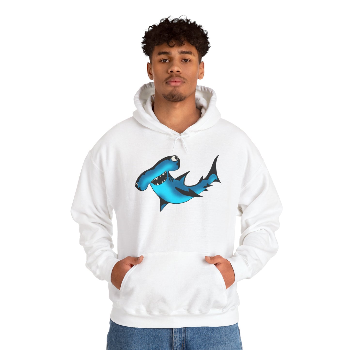 Harley Hammerhead Shark Design Unisex Hooded Sweatshirt, Funny Gift for Ocean Lovers, Casual Wear, Beach Days, Unique Apparel, Birthday Present