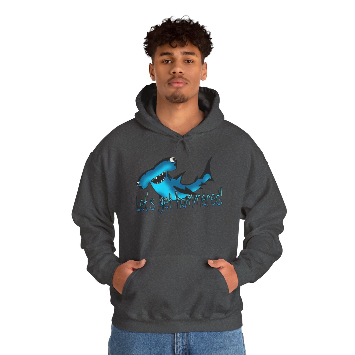 Let's Get Hammered Shark-Themed Unisex Hoodie: Let's Get Fin-tastic, Casual Wear, Gift for Ocean Lovers, Beach Party, Summer Fun