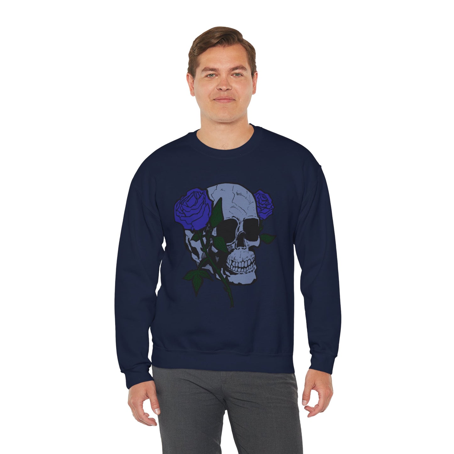 Rose Skull Crewneck Sweatshirt for Stylish Comfort