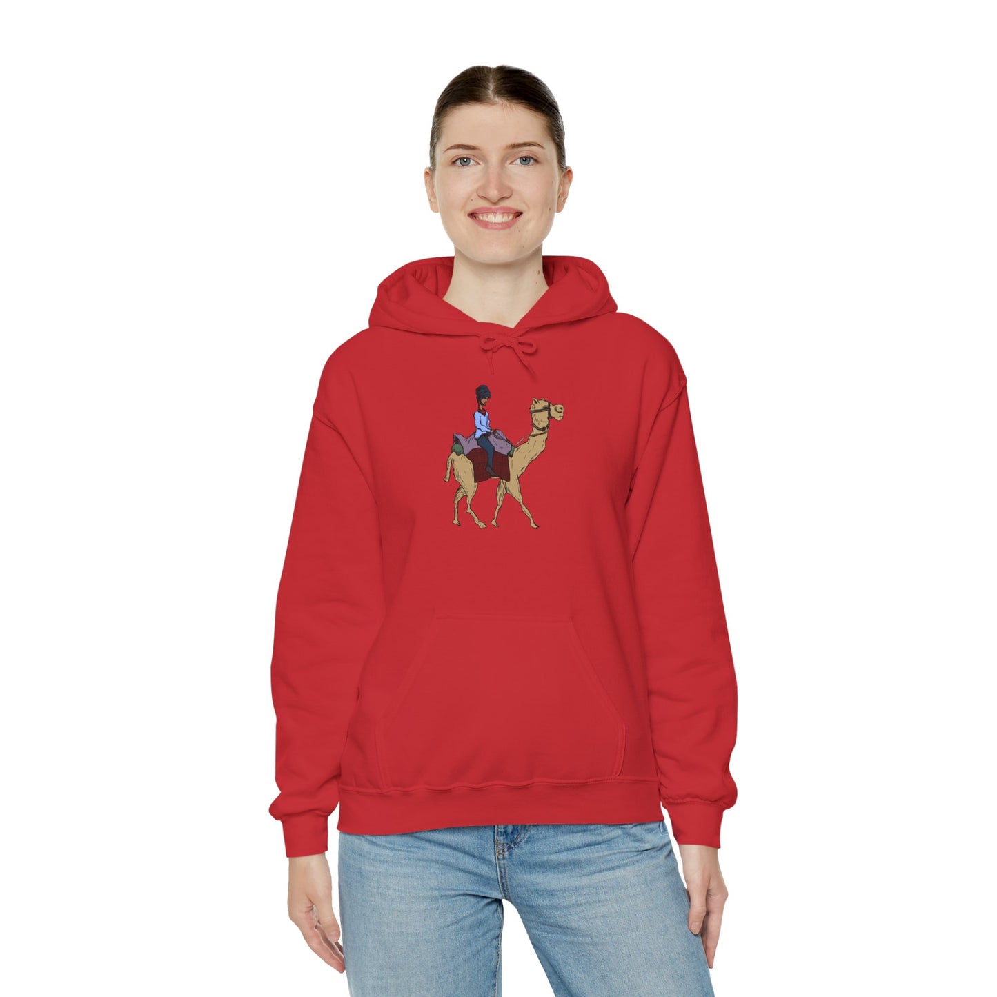 Camel Ride Hoodie, Cozy Unisex Pullover Sweatshirt, Fun Animal Lover Gift, Perfect for Travel & Adventure Enthusiasts