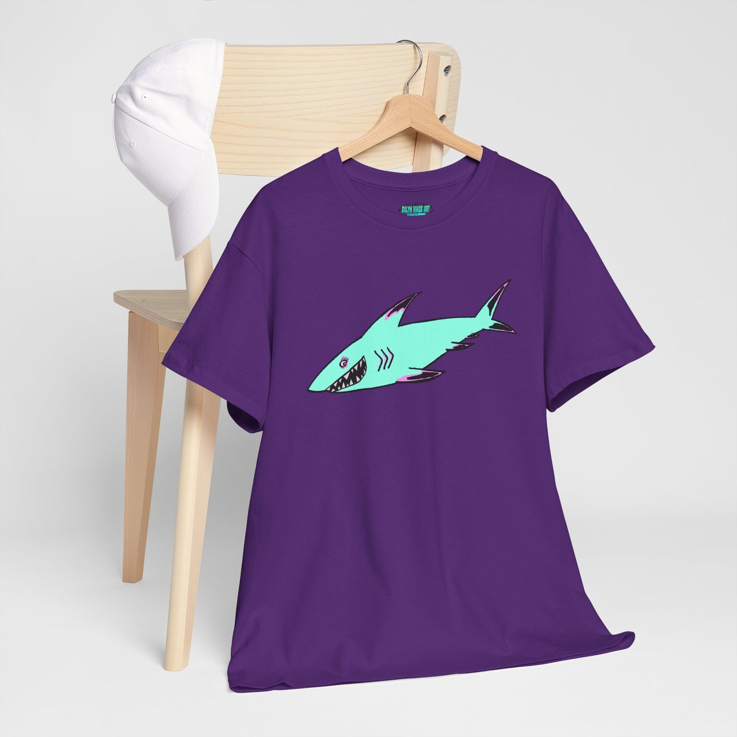 Cool Shark Graphic Unisex Heavy Cotton Tee, Ocean Lover Shirt, Beachwear, Casual Everyday Tee, Gift for Sharks Fans