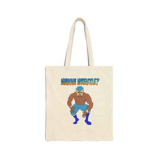 Wanna Wrestle?  Cotton Canvas Tote Bag