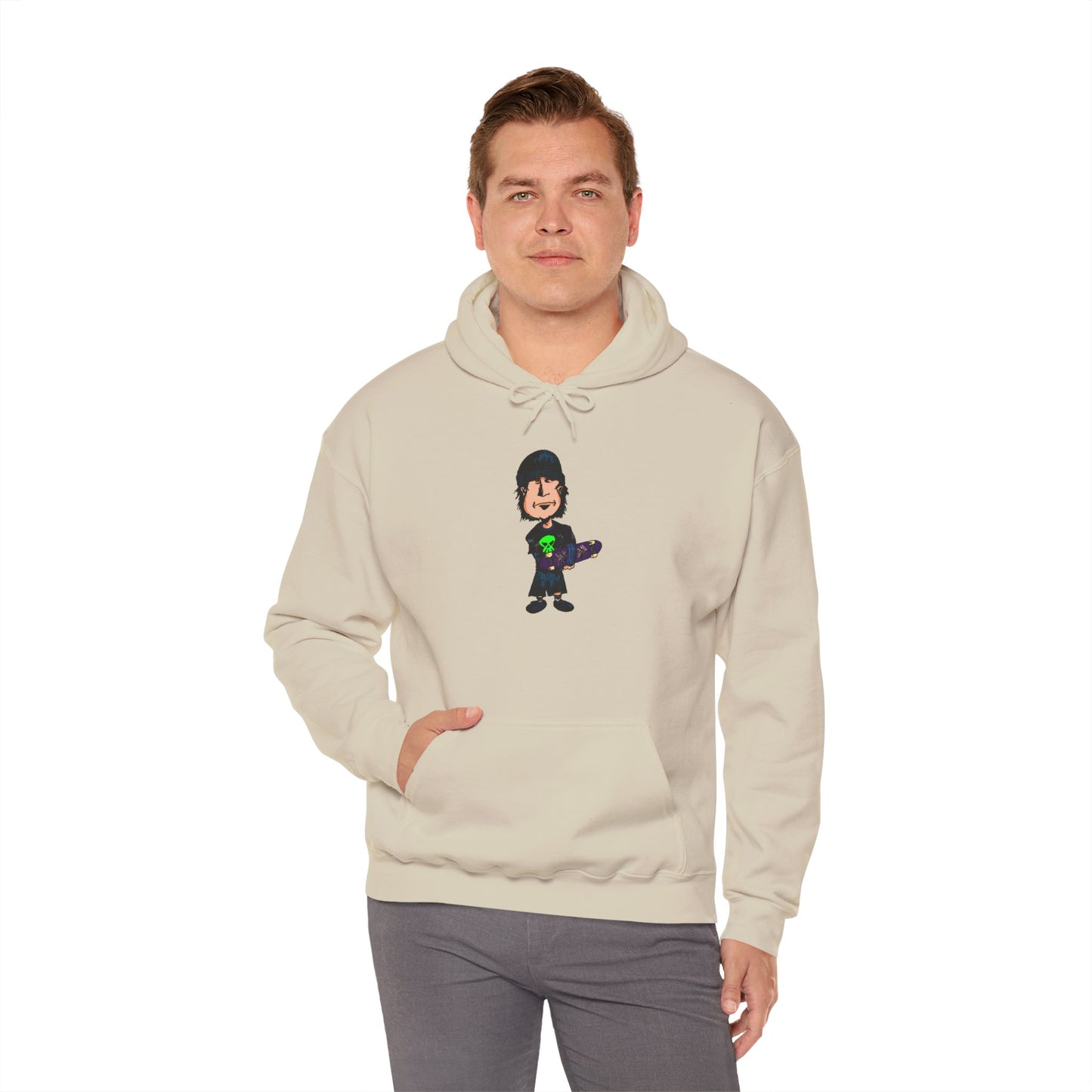 Rude Skater Dude Cartoon Hoodie – Skate Punk Sweatshirt